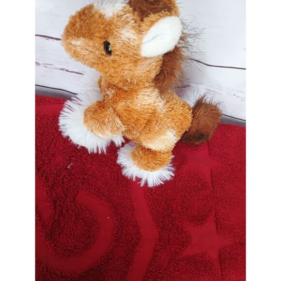 Aurora Cylsdale Plush Brown & White Horse Stuffed Animal Toy 8" Tall Soft Fluffy - Picture 3 of 5